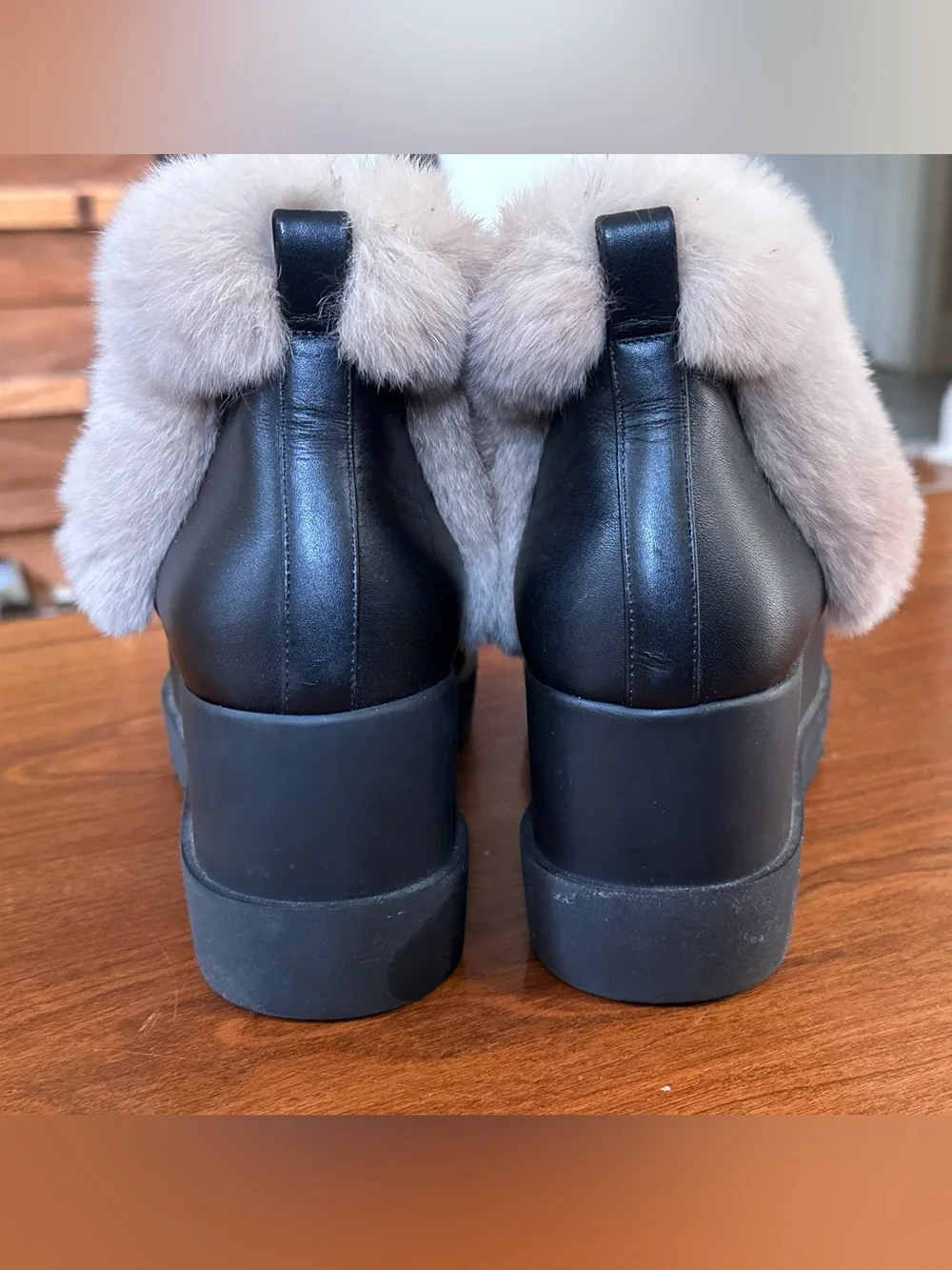 Akada Wellies Faux Fur Platform Clogs Black EU 38 Women’s Winter Shoes